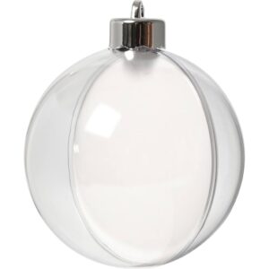 Deko-kugle, delbar m. ophæng, diam. 8 cm, transparent, 10 stk./ 1 pk.