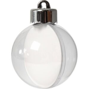 Deko-kugle, delbar m. ophæng, diam. 6 cm, transparent, 10 stk./ 1 pk.
