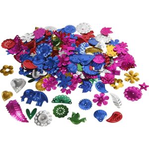 Pailletter, str. 15-45 mm, PET, stærke farver, 400 g/ 1 pk.