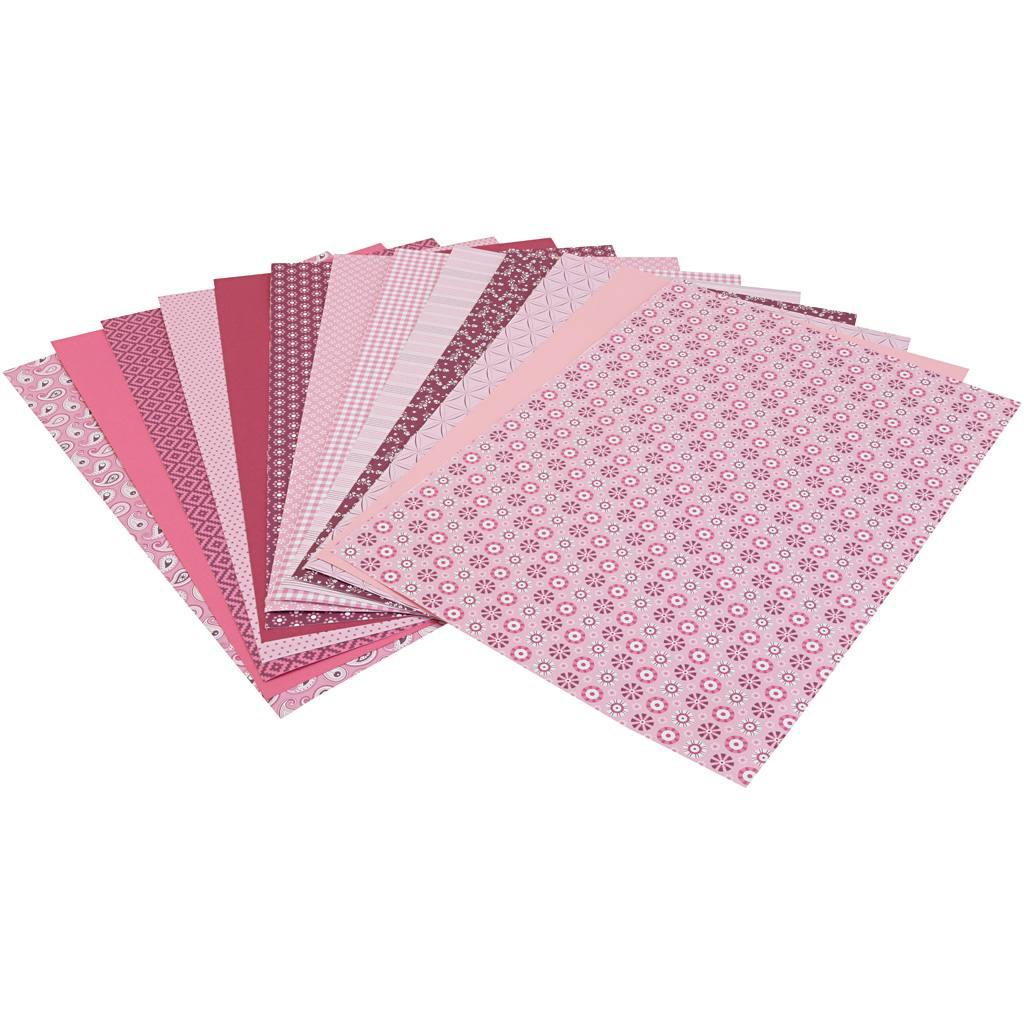 Dekorationspapir, ark 24x34 cm, pink, 30 ark/ 1 pk.