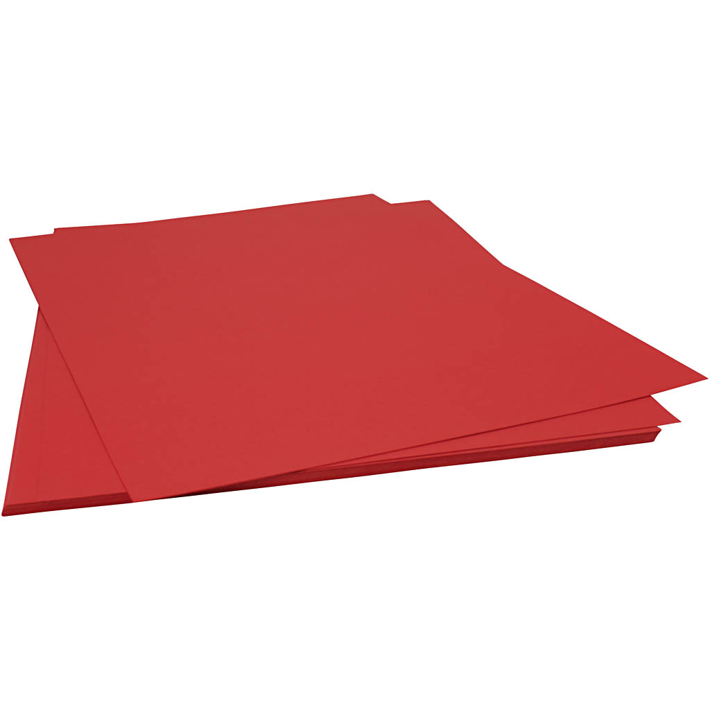 Karton, ark 50x70 cm, 220 g, mørk rød, 10 ark/ 1 pk.