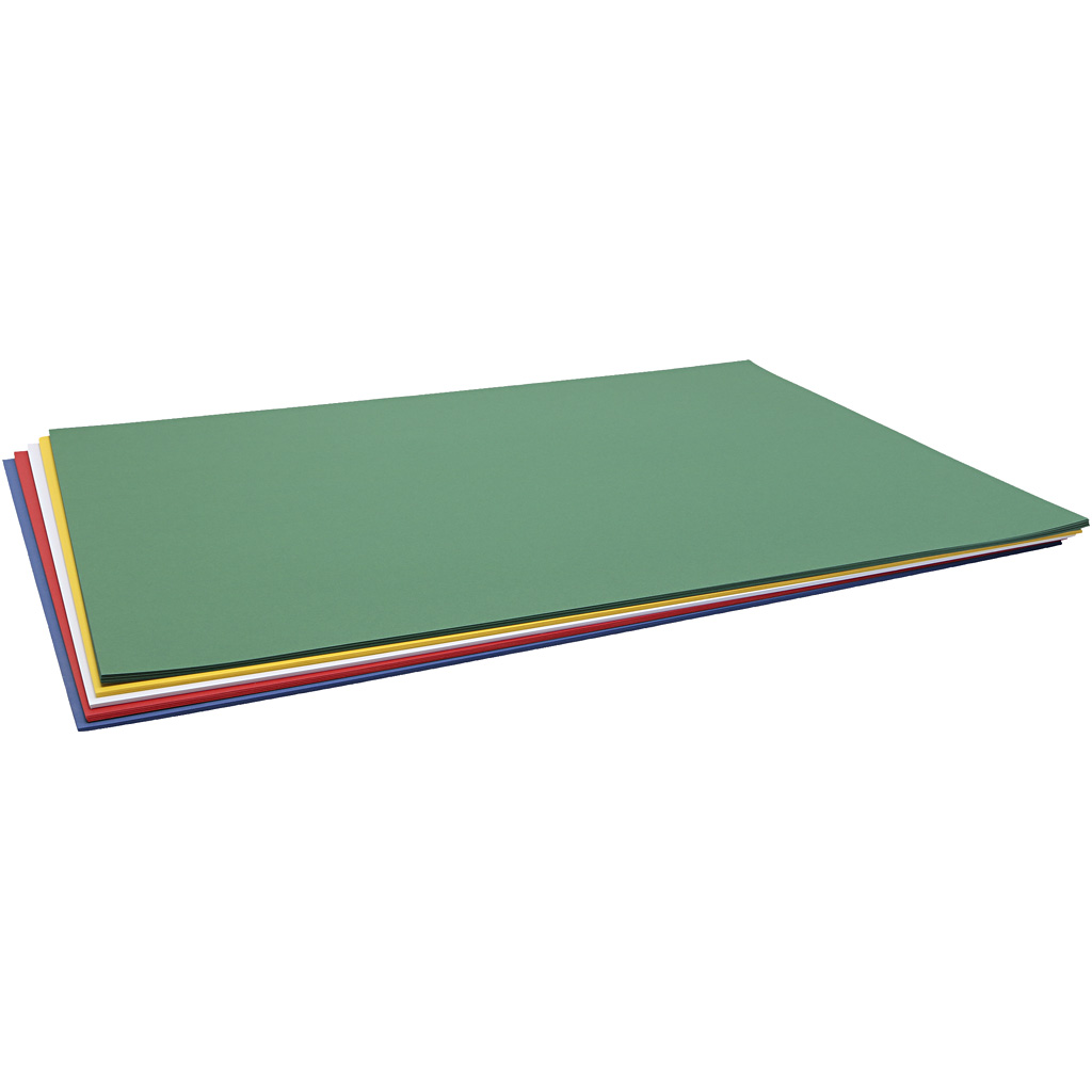 Karton, ark 50x70 cm, 220 g, ass. farver, 100 ark/ 1 pk.