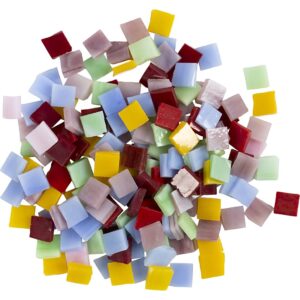 Porcelænsmosaik, str. 10x10 mm, tykkelse 3 mm, klare farver, 454 g, 600 stk./ 1 pk.