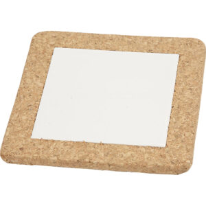 Bordskåner med korkramme, str. 15,5x15,5x1 cm, hvid, 10 stk./ 1 pk.
