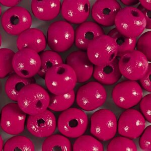 Træperler, diam. 8 mm, hulstr. 2 mm, pink, 50 stk./ 1 pk.