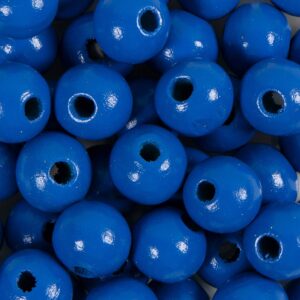 Træperler, diam. 10 mm, hulstr. 3 mm, lyseblå, 175 stk., 50 g/ 1 pk.
