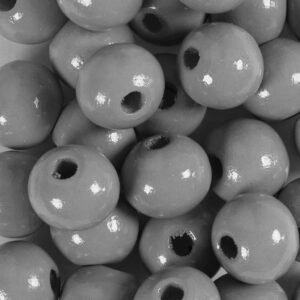 Træperler, diam. 12 mm, hulstr. 3 mm, grå, 50 stk., 44 g/ 1 pk.
