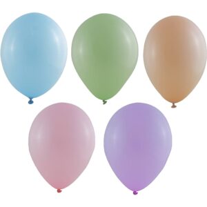 Balloner, str. 23 cm, runde, pastelfarver, 100 stk./ 1 pk.
