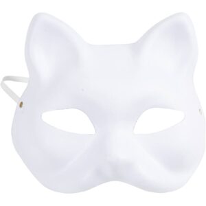 Kattemaske, H: 17,5 cm, B: 18,5, hvid, 1 stk.