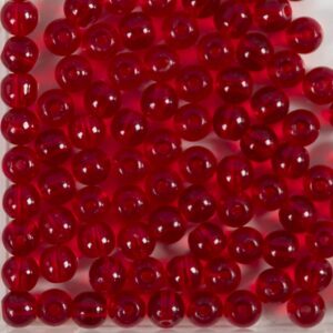 Glasperler, diam. 4 mm, hulstr. 1 mm, rød, 90 stk., 20 g/ 1 pk.