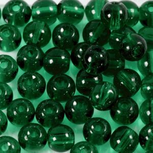 Glasperler, diam. 4 mm, hulstr. 1 mm, grøn, 90 stk., 20 g/ 1 pk.