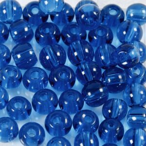 Glasperler, diam. 4 mm, hulstr. 1 mm, blå, 90 stk., 20 g/ 1 pk.