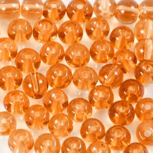 Glasperler, diam. 4 mm, hulstr. 1 mm, orange, 90 stk., 20 g/ 1 pk.
