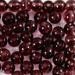 Glasperler, diam. 4 mm, hulstr. 1 mm, bordeaux, 90 stk., 20 g/ 1 pk.