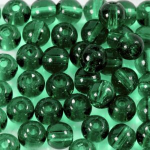 Glasperler, diam. 4 mm, hulstr. 1 mm, lys grøn, 90 stk., 20 g/ 1 pk.