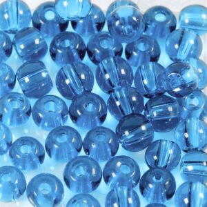 Glasperler, diam. 4 mm, hulstr. 1 mm, lyseblå, 90 stk., 20 g/ 1 pk.