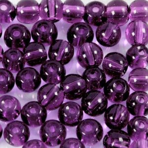 Glasperler, diam. 4 mm, hulstr. 1 mm, lys lilla, 90 stk., 20 g/ 1 pk.