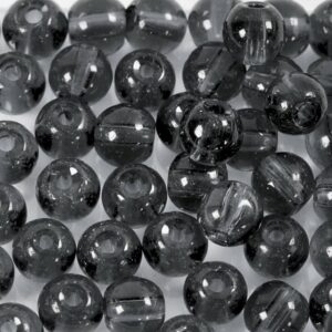 Glasperler, diam. 4 mm, hulstr. 1 mm, grå, 90 stk., 20 g/ 1 pk.
