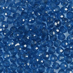 Glas- og facetperler, diam. 4 mm, hulstr. 1 mm, blå, 10 g/ 1 pk.