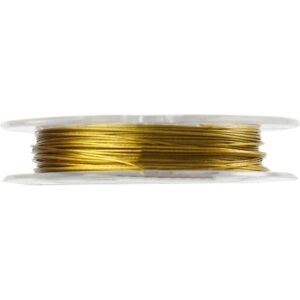 Smykkewire, tykkelse 0.38 mm, mørk gul, 10 m/ 1 rl.