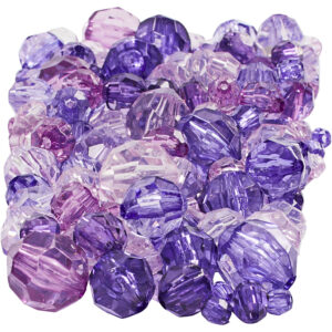 Facetperler, str. 4-12 mm, hulstr. 1-2,5 mm, ca. 860 stk., lilla, 250 g/ 1 pk.