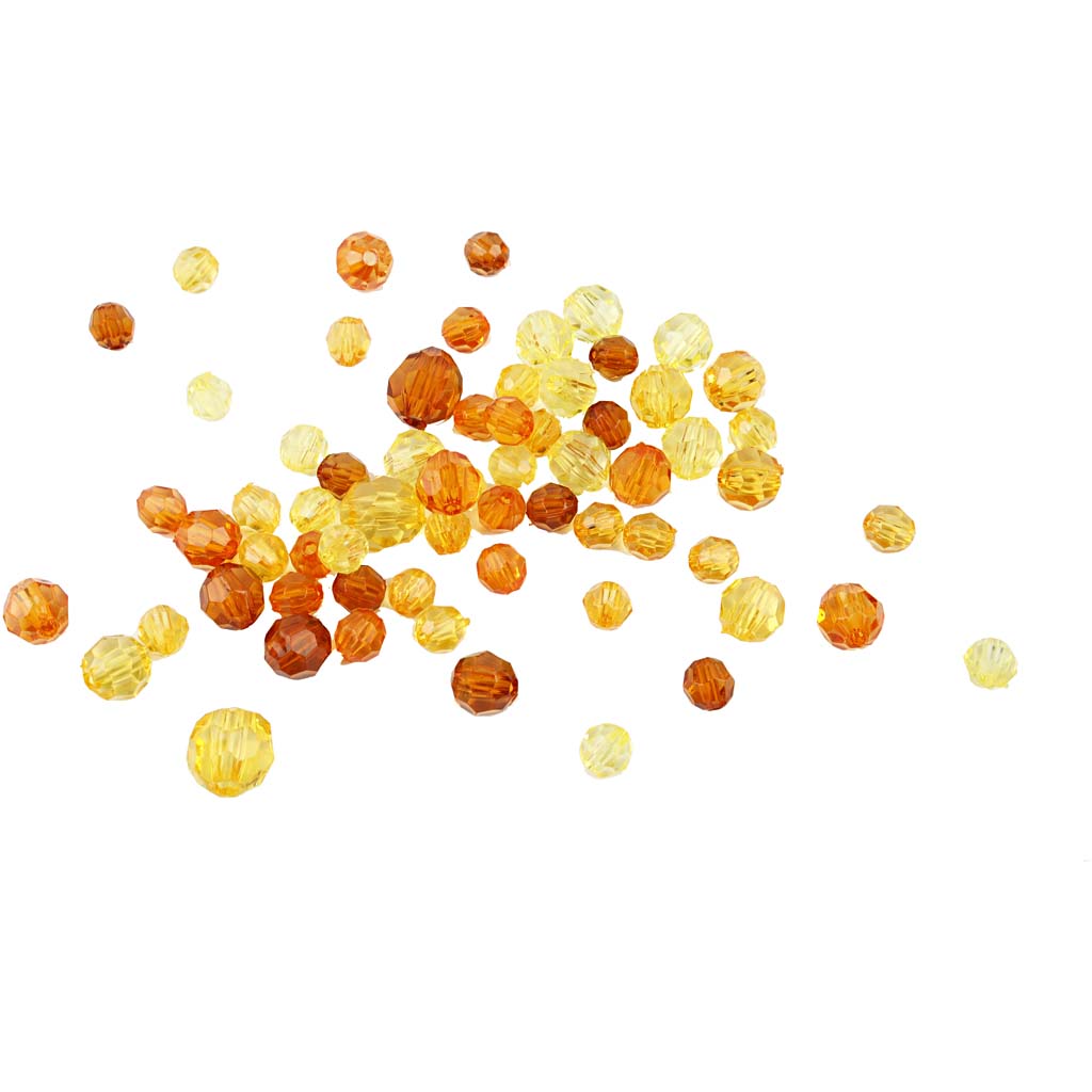 Facetperler, str. 4-12 mm, hulstr. 1-2,5 mm, ca. 860 stk., gul (32227), 250 g/ 1 pk. - Image 3