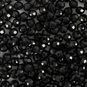 Facetperler, diam. 4-12 mm, hulstr. 1-2,5 mm, sort, 250 g/ 1 pk.