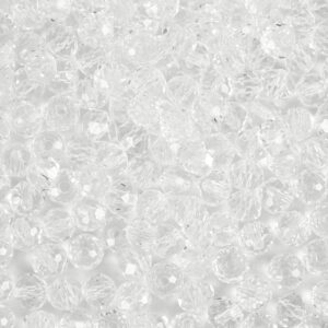 Facetperler, diam. 4-12 mm, hulstr. 1-2,5 mm, krystal, 250 g/ 1 pk.