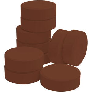 Temperablokke, H: 19 mm, diam. 57 mm, burnt sienna, 10 stk./ 1 pk.