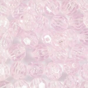 Facetperler, diam. 8 mm, hulstr. 1 mm, rosa, 100 g/ 1 pk.