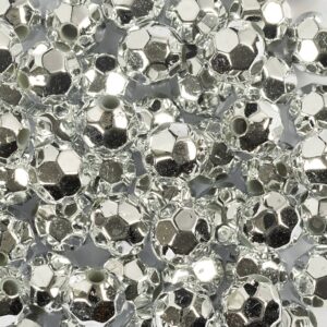 Facetperler, diam. 8 mm, hulstr. 1 mm, sølv, 100 g/ 1 pk.