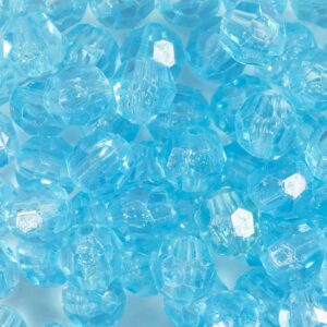 Facetperler, diam. 8 mm, hulstr. 1 mm, blå, 100 g/ 1 pk.