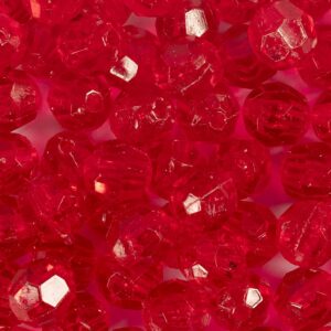 Facetperler, diam. 8 mm, hulstr. 1 mm, rød, 100 g/ 1 pk.