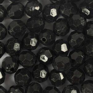 Facetperler, diam. 8 mm, hulstr. 1 mm, sort, 100 g/ 1 pk.