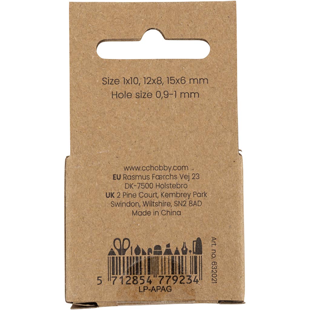 Agat stenperler, diam. 6+8+10 mm, hulstr. 0,9-1 mm, lys brun, 28 stk./ 1 pk. - Image 3