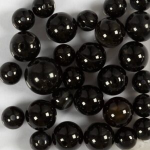 Agat stenperler, diam. 6+8+10 mm, hulstr. 0,9-1 mm, sort, 28 stk./ 1 pk.
