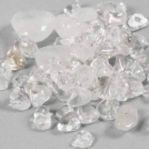 Krystalperler, Bjergkrystal, diam. 7-12 mm, hulstr. 1 mm, transparente farver, 63 stk./ 1 pk.