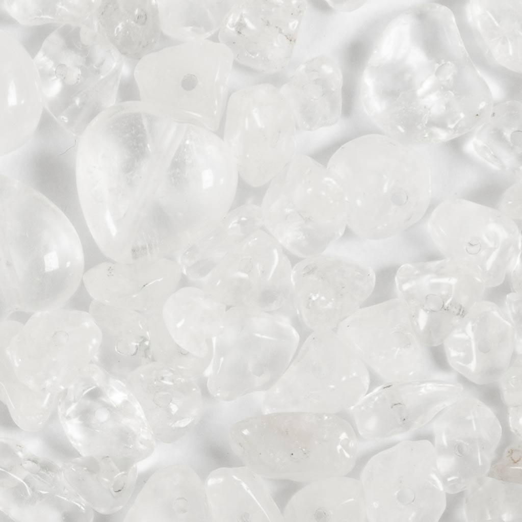 Krystalperler, Bjergkrystal, diam. 7-12 mm, hulstr. 1 mm, transparente farver, 63 stk./ 1 pk. - Image 5
