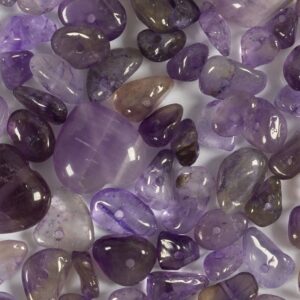 Krystalperler, Ametyst, diam. 7-12 mm, hulstr. 1 mm, lilla, 63 stk./ 1 pk.