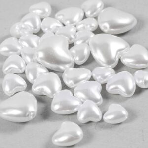 Voksperler, Hjerter, diam. 7-13 mm, hulstr. 1,3-1,5 mm, perlemor, 32 stk./ 1 pk.