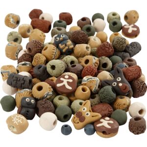 Keramikperler, str. 7-18 mm, hulstr. 1-3 mm, ass. farver, 300 g/ 1 pk.