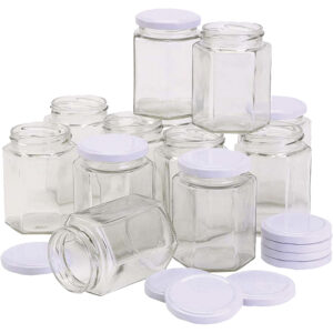 Sekskantede glas, H: 8 cm, diam. 7 cm, 180 ml, 12 stk./ 1 pk.