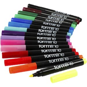 formline Tekstilmarker, streg 2-3 mm, Indhold kan variere, ass. farver, 15 stk./ 1 pk.