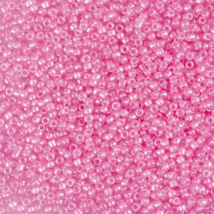 Rocaiperler, nr. 15/0, diam. 1.7 mm, hulstr. 0,5-0,8 mm, lyserød, 25 g/ 1 pk.