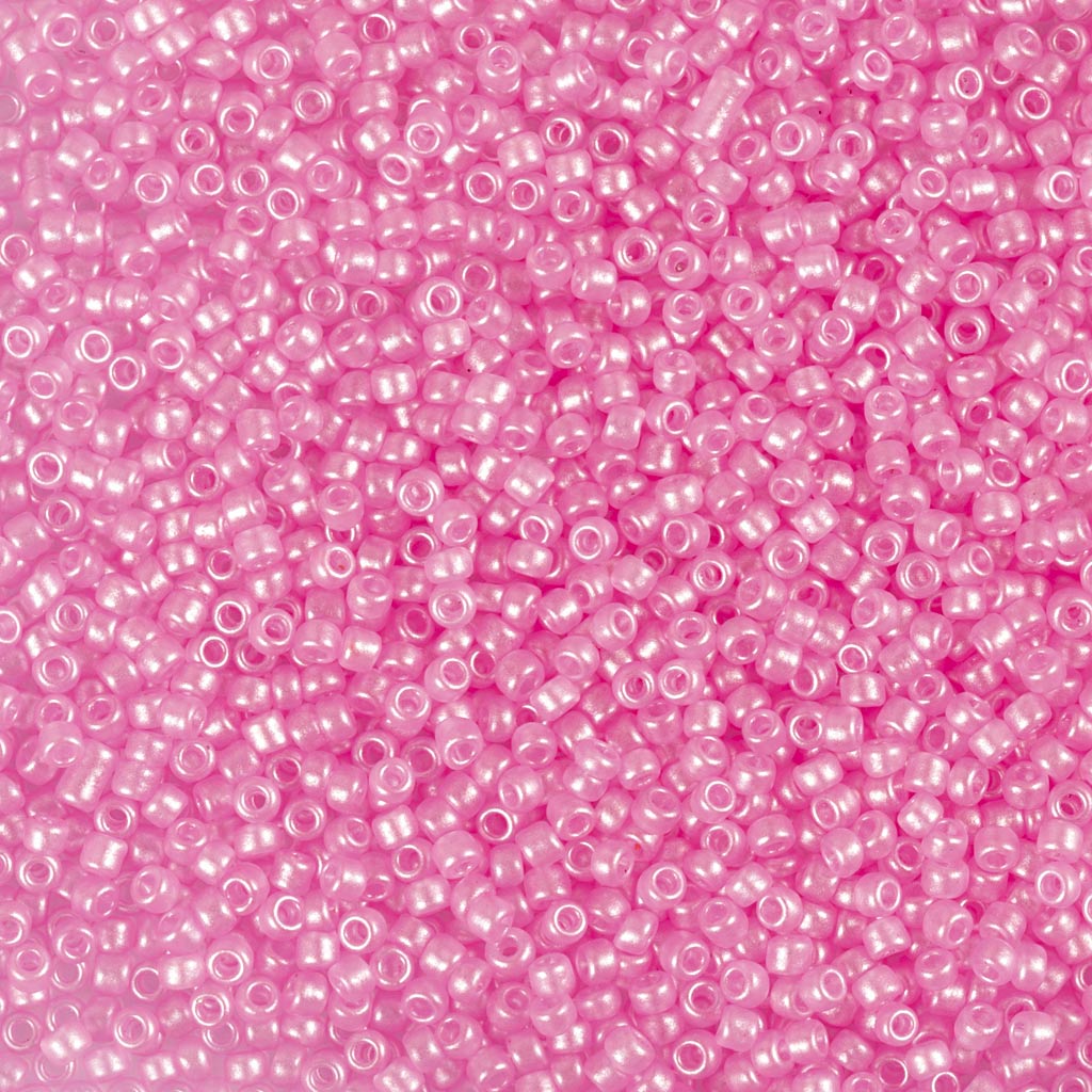 Rocaiperler, nr. 15/0, diam. 1.7 mm, hulstr. 0,5-0,8 mm, lyserød, 25 g/ 1 pk.