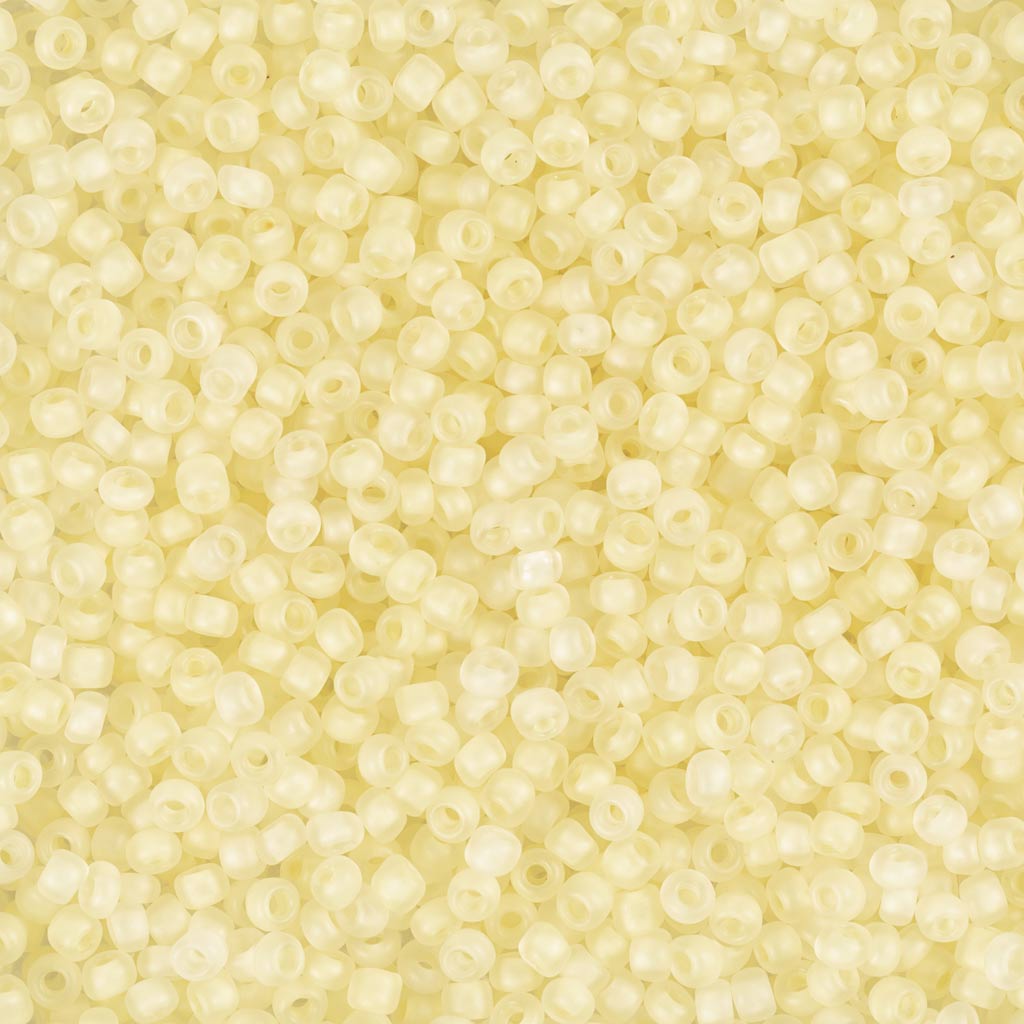 Rocaiperler, nr. 15/0, diam. 1.7 mm, hulstr. 0,5-0,8 mm, mat frost, hvid, 25 g/ 1 pk.