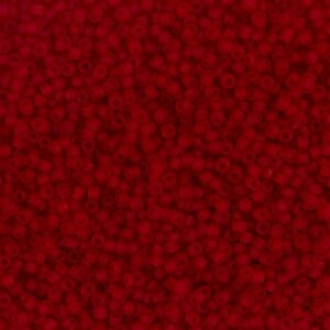 Rocaiperler, nr. 15/0, diam. 1.7 mm, hulstr. 0,5-0,8 mm, mat frost, rød, 25 g/ 1 pk.