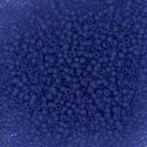 Rocaiperler, nr. 15/0, diam. 1.7 mm, hulstr. 0,5-0,8 mm, mat frost, mørk blå, 25 g/ 1 pk.