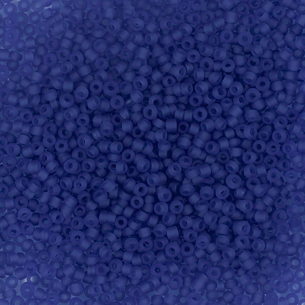 Rocaiperler, nr. 15/0, diam. 1.7 mm, hulstr. 0,5-0,8 mm, mat frost, mørk blå, 25 g/ 1 pk.