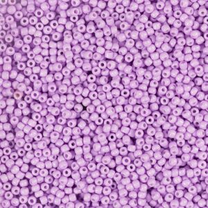 Rocaiperler, nr. 15/0, diam. 1.7 mm, hulstr. 0,5-0,8 mm, mat frost, lilla, 25 g/ 1 pk.